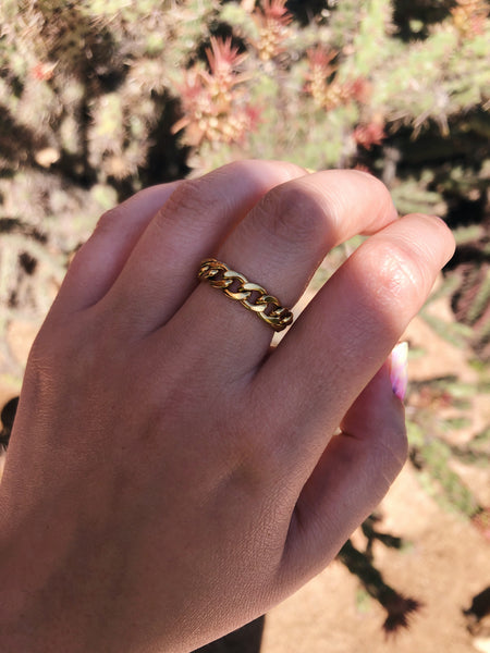 【VINTAGE HOLLYWOOD】Matte Classic Chain Ring_VH2533RI070M Rata Chain Band Ring, Sterling Silver, Wide|RM900921 – John